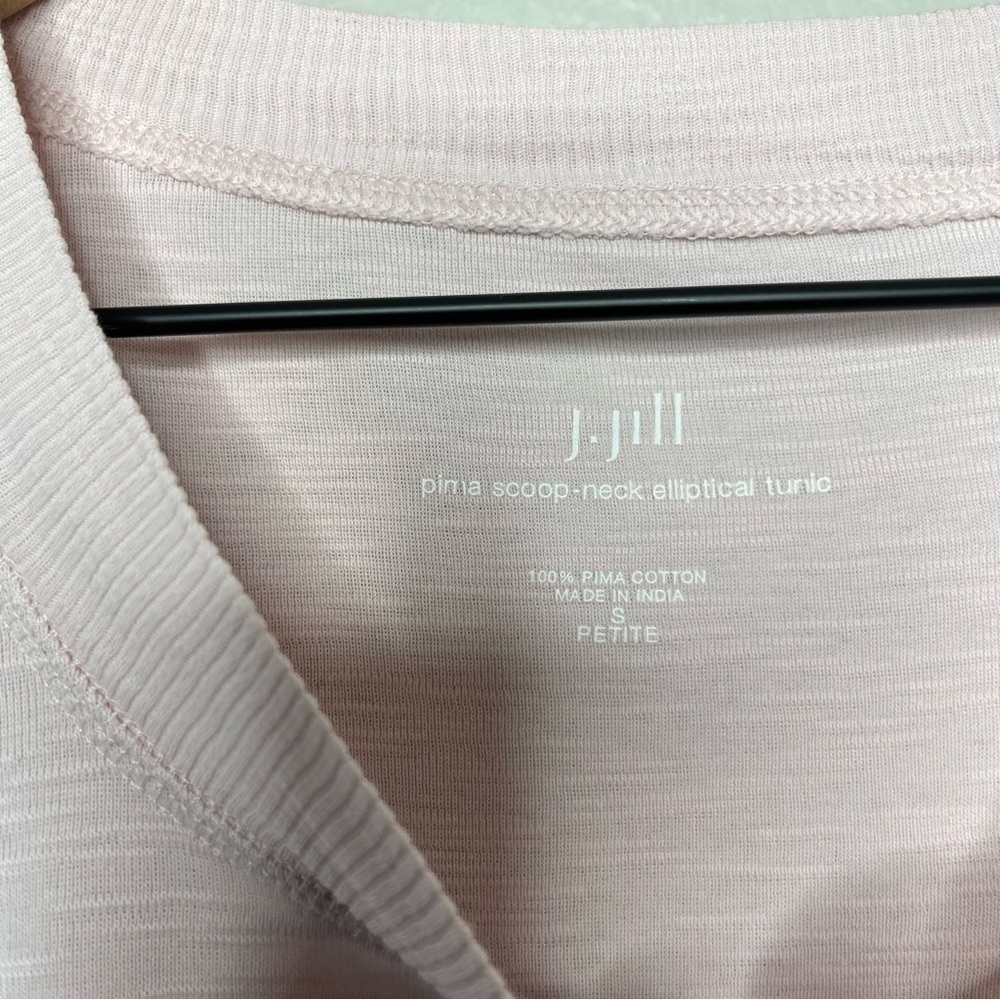 J. Jill Women Top Small‎ Petite Pink Pima Cotton Scoop Neck Elliptical Tee - Picture 6 of 7